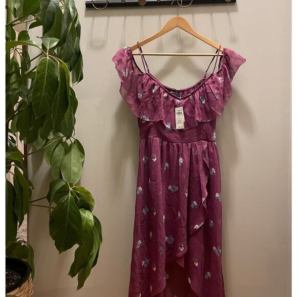 Abercrombie & Fitch S Floral Maxi Dress | High-Low Hem, Off-Shoulder, NWT - Picture 1 of 11